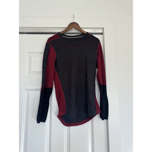 Smartwool Mens M Gray Red  Intraknit 200 Thermal Merino Base Layer Crew T-Shirt - Picture 1 of 10